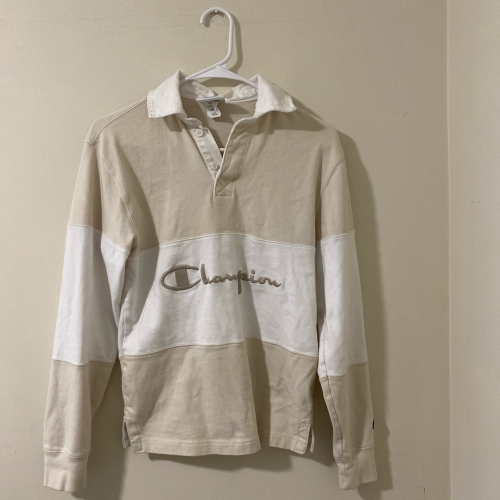 Beige Color Block Champion Long Sleeve